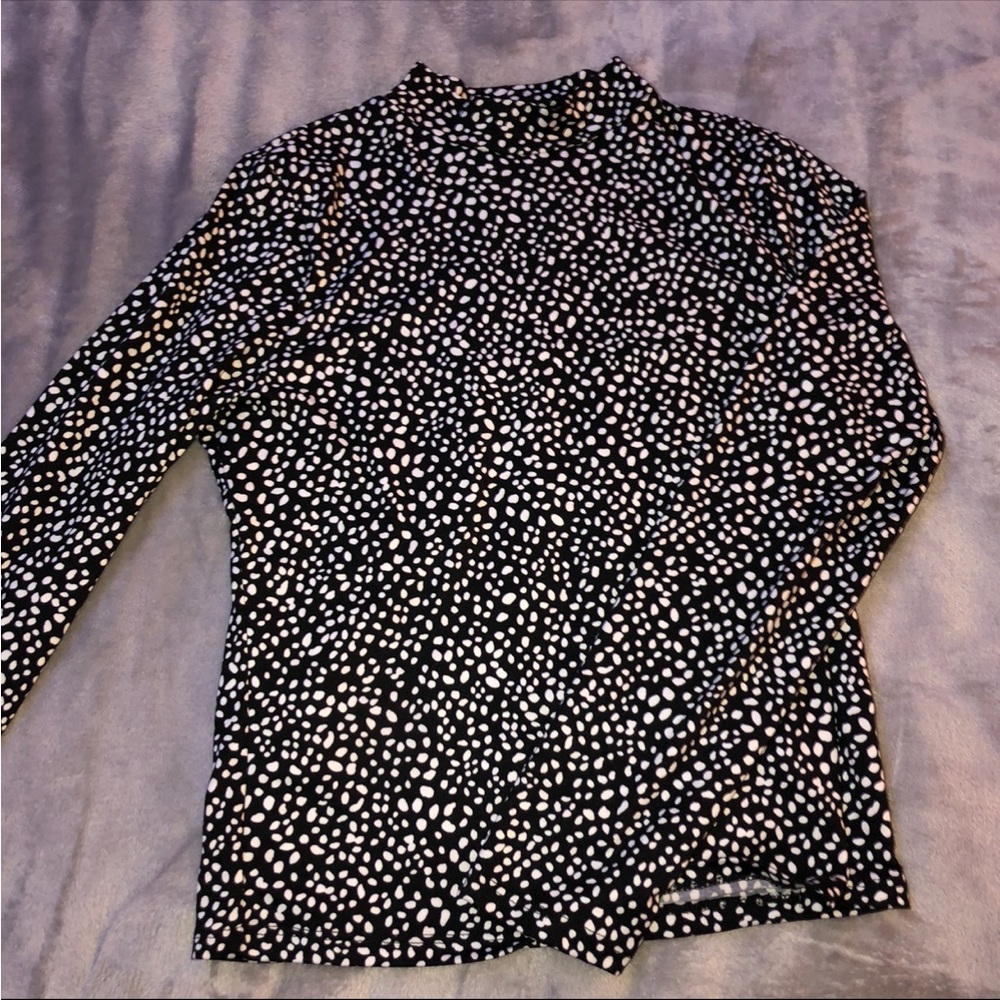 Polka dot long sleeve/ lightweight turtleneck sweater